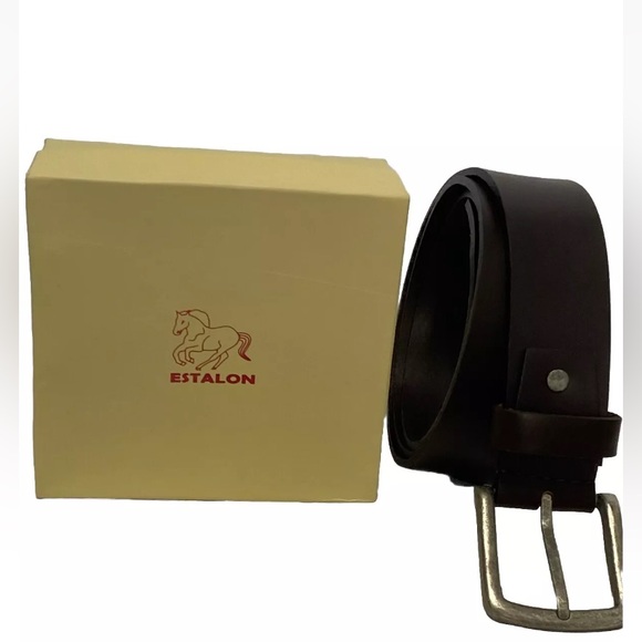 Men’s Genuine Leather Belt Classic Single Prong 42-46” - Picture 2 of 3